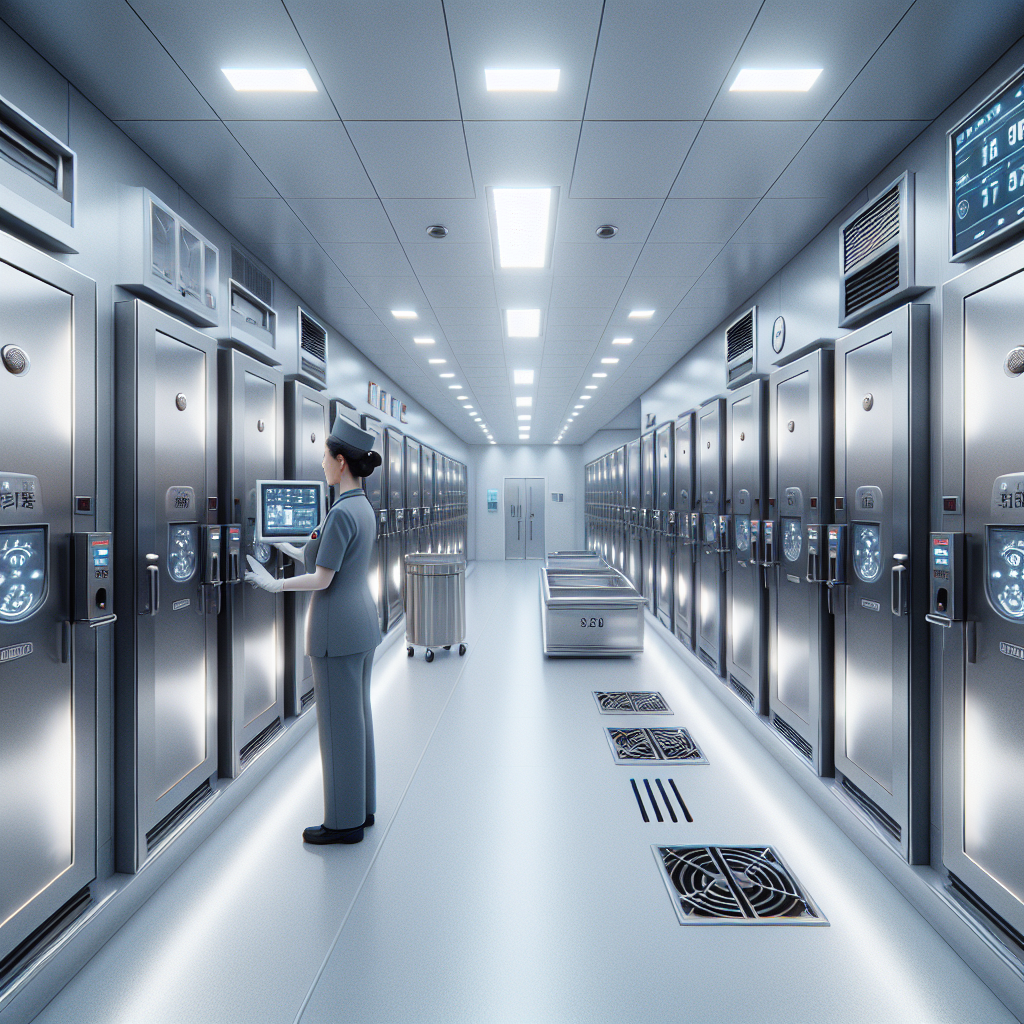 A modern morgue freezer
