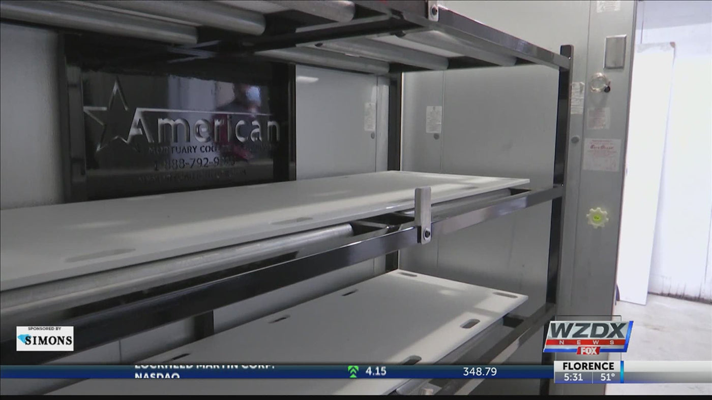 Stainless steel mortuary cooler unit representing the professional funeral home coolers used at Blocks Mortuary in Las Vegas to ensure dignified care.