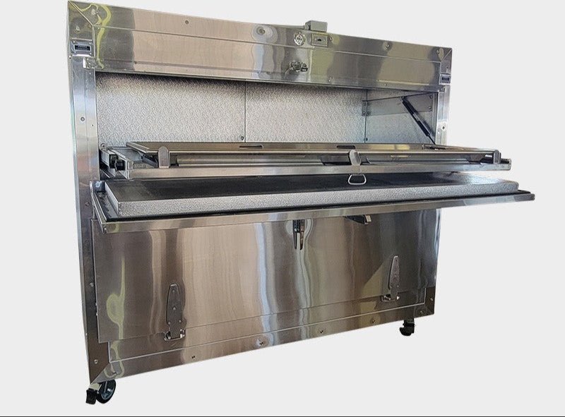 2 Body Vault Style Mortuary Cooler with Telescoping Trays – Model 1070 - 2MBS - American Mortuary Coolers & Equipments