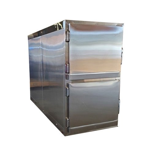 2 - Door Vault - Style Morgue Cooler with Slide - Out Stainless Trays | Model 1070 - 2MB2 - American Mortuary Coolers & Equipments