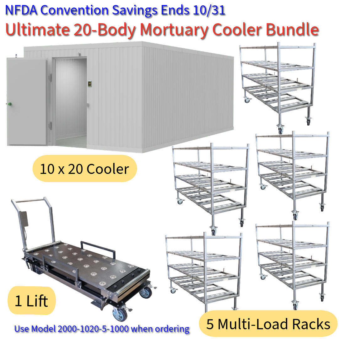 20 Body Cooler Bundle + Mortuary Lift System