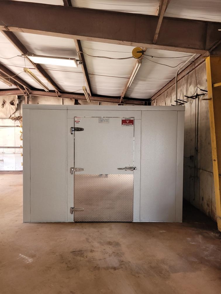 Spacious interior view of mortuary cooler