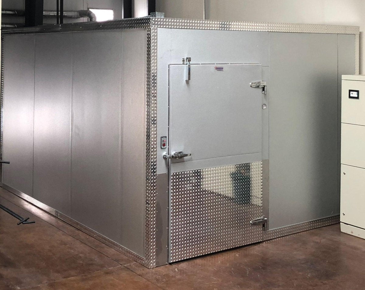 USA-built mortuary cooler with remote refrigeration system