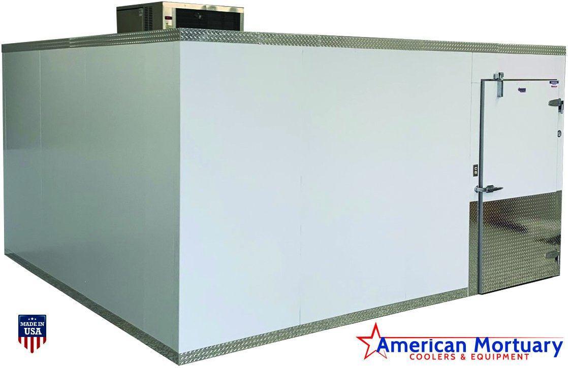 Exterior side angle of 10x20 body cooler with cam-lift hinges