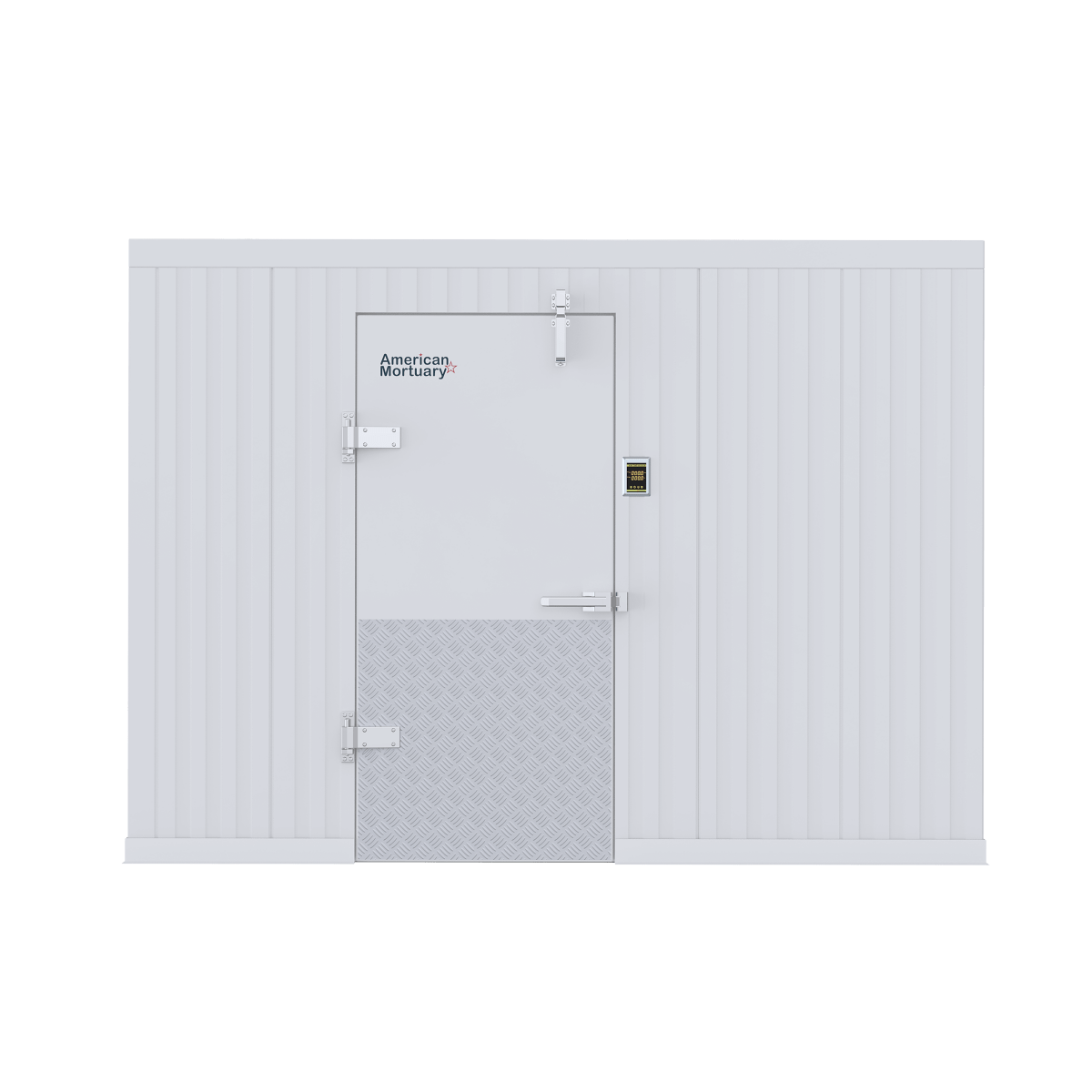 Funeral home cooler with stainless steel design