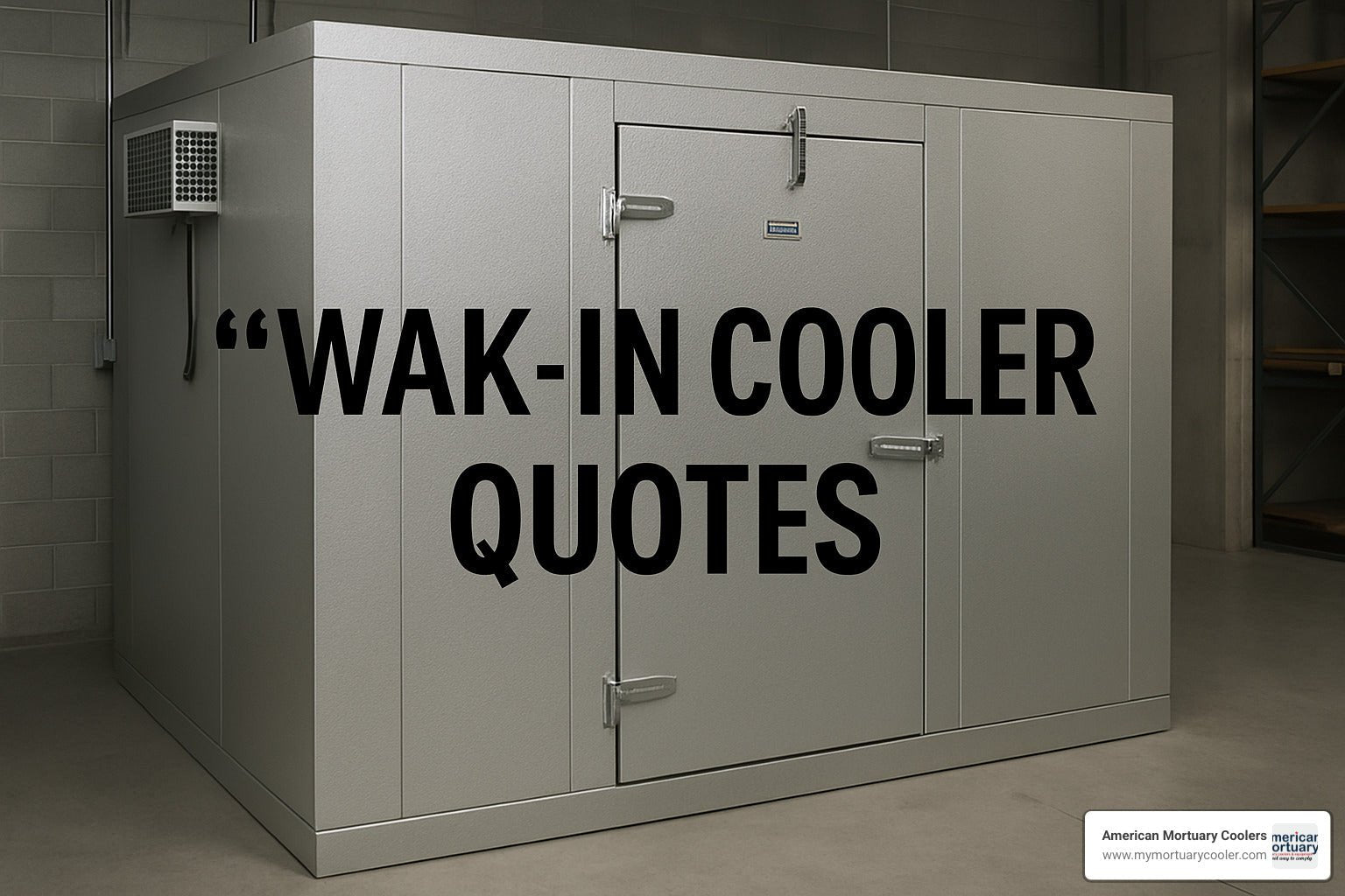 A Quick Start Guide to Comparing Walk In Cooler Quotes & Prices - American Mortuary Coolers & Equipments