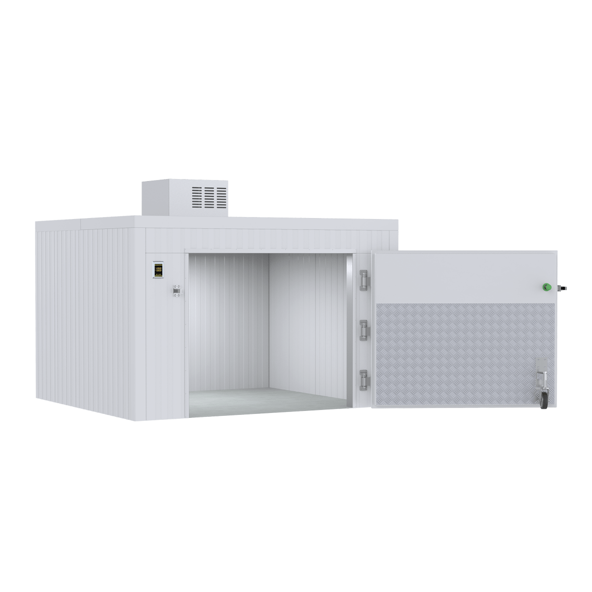 American Mortuary Coolers upright 4-body unit compliant with 2025 DOE refrigeration standards