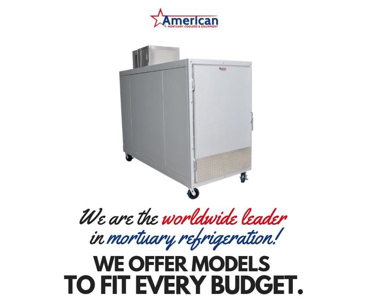 “OSHA-approved morgue cooling system built in the USA by American Mortuary Coolers — BBB A+ rated and State Board compliant.”