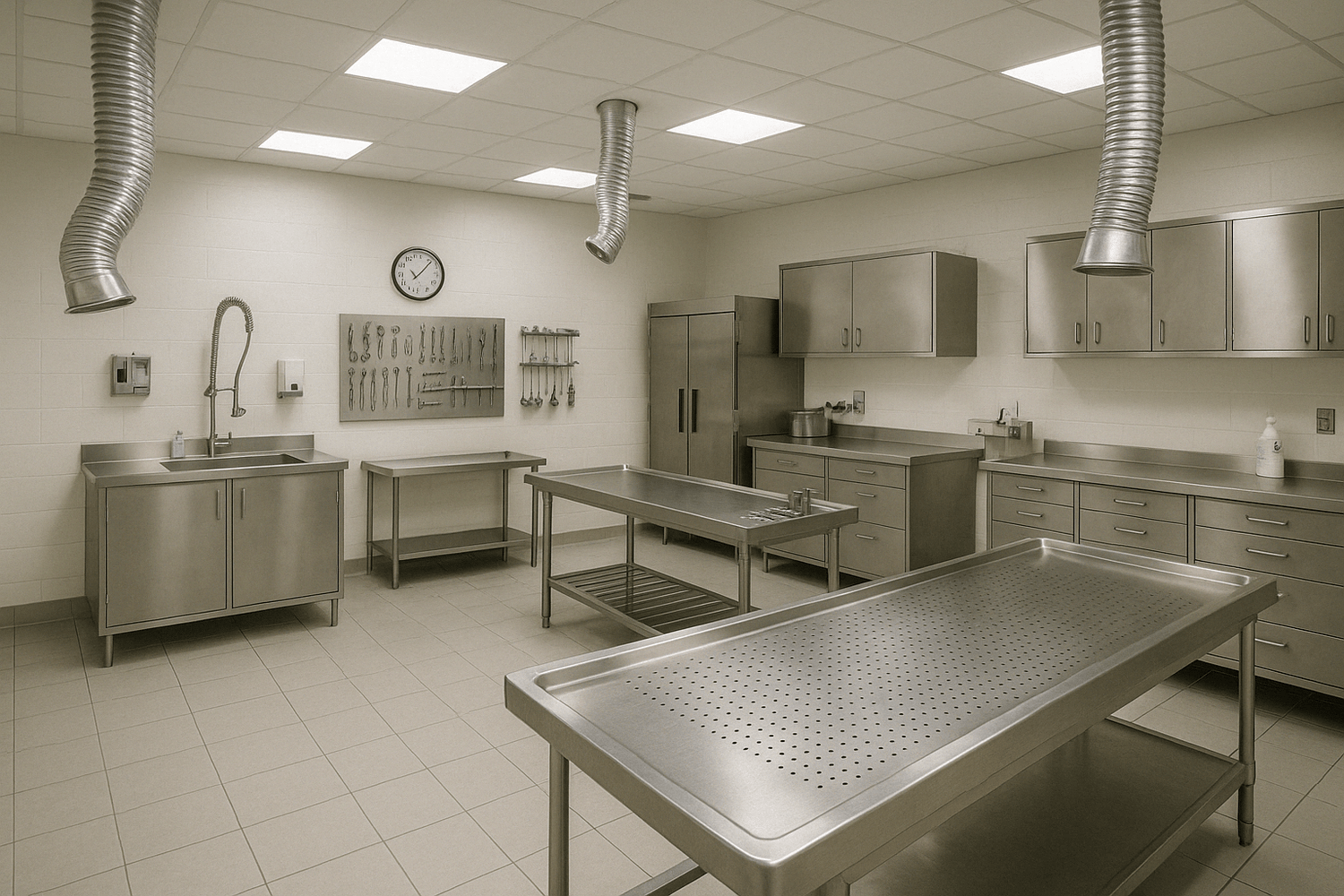 Prep Room Tables That Make Mortuary Work Easier - American Mortuary Coolers & Equipments