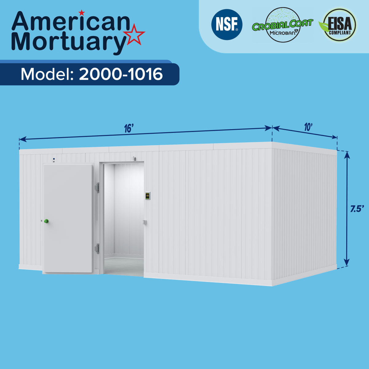 ❄️ 10x16 Walk - In Mortuary Cooler – Model 2000 - 1016 - American Mortuary Coolers & Equipments