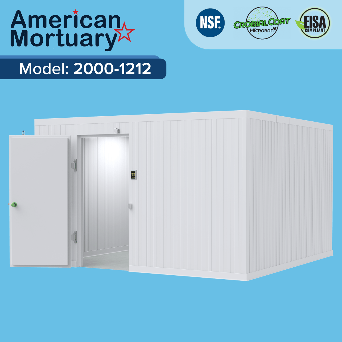 ❄️ 12x12 Walk - In Mortuary Cooler – Model 2000 - 1212 - American Mortuary Coolers & Equipments