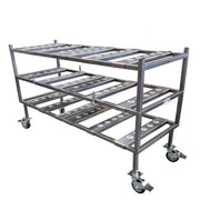 3 Tier Multi-Directional Loading Rack by American Mortuary, Model 2000-3TMD, 11 ga triple coat powder finish, front view