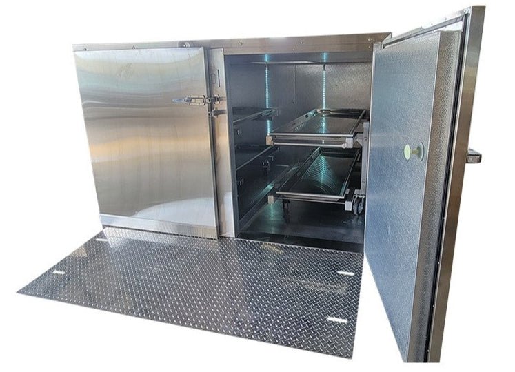 4 Body Mortuary Cooler – 2 Door | Dual Access with Optional Roller Racks - American Mortuary Coolers & Equipments