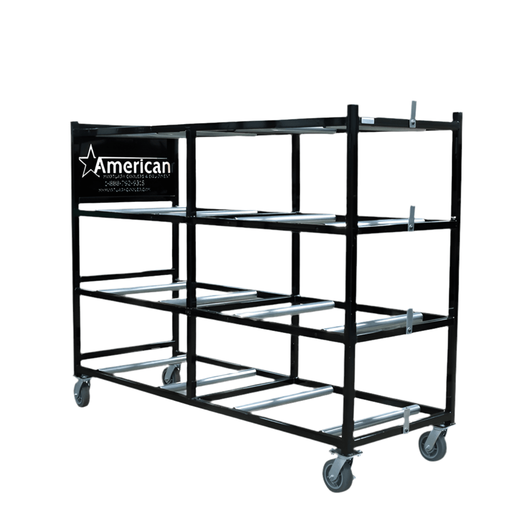 4 - Tier End Loading Mortuary Rack – Model 2000 - 4TEL - American Mortuary Coolers & Equipments