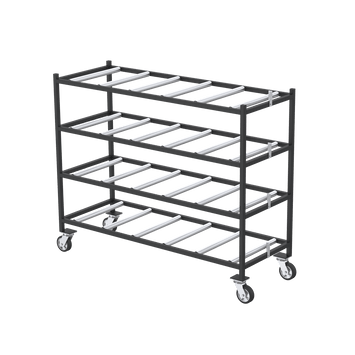 4 Tier End Loading Mortuary Rack | Model 2000 - 4TEL - American Mortuary Coolers & Equipments