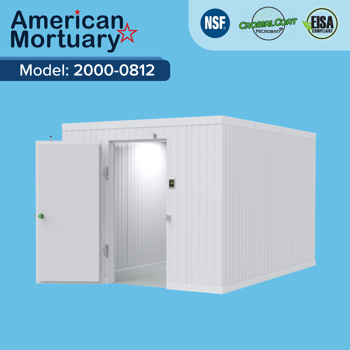 ❄️ 8x12 Walk - In Mortuary Cooler – Model 2000 - 0812 - American Mortuary Coolers & Equipments