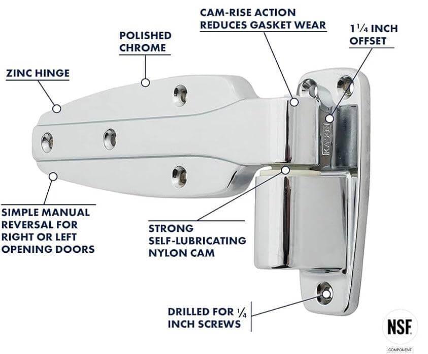 Kason 1245 Reversible Cam-Rise Hinge, 1 to 1/4 Inch Offset (Sold individually)