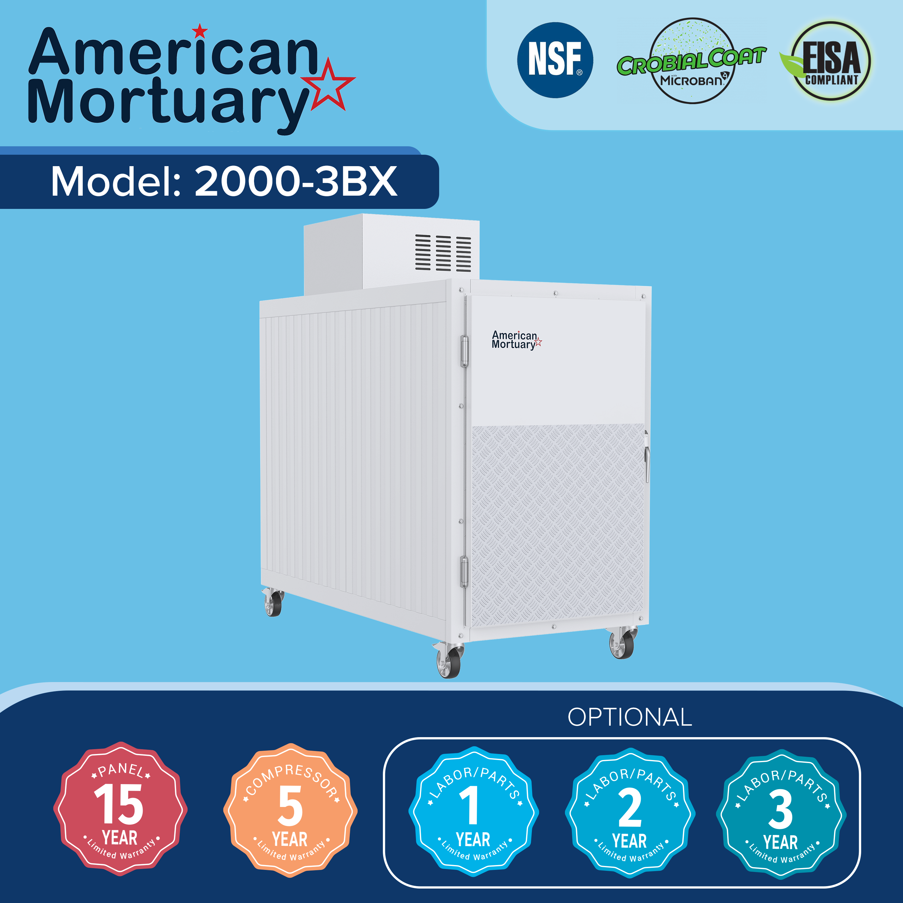 MortuaryCoolerAuthority.com 4 Body XL funeral home cooler — American-made refrigeration system