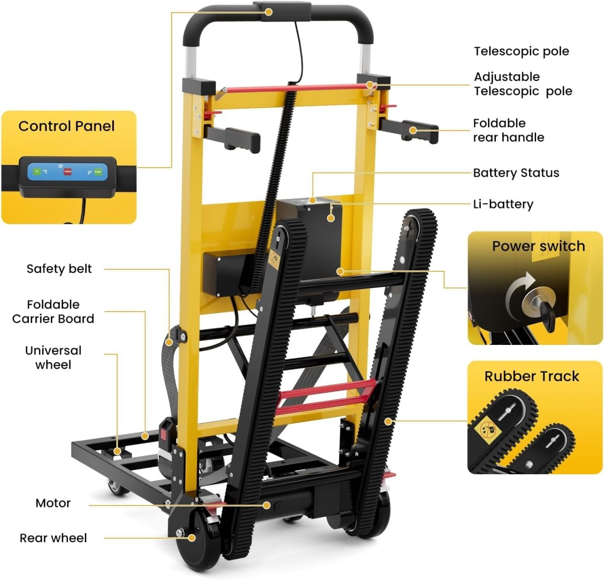 Electric Stair Climber Hand Truck – Battery Powered Lift - American Mortuary Coolers & Equipments