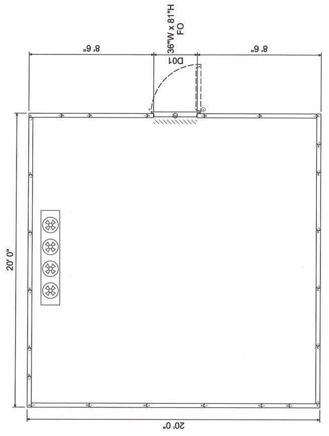 View of a 20x20 commercial mortuary cooler, emphasizing its industrial-grade refrigeration and ample storage for up to 60 bodies