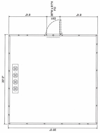 20' x 20' Walk-In Cooler AMC Model #2020 - American Mortuary Coolers Powered by Funeral Source One Supply Company 