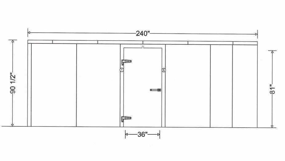 Image of a 20x20 morgue freezer, showcasing its ability to hold up to 60 bodies, designed for water cremation, aquamation, and mortuary science labs.