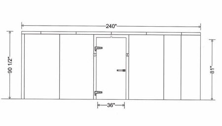 Image of a 20x20 morgue freezer, showcasing its ability to hold up to 60 bodies, designed for water cremation, aquamation, and mortuary science labs.