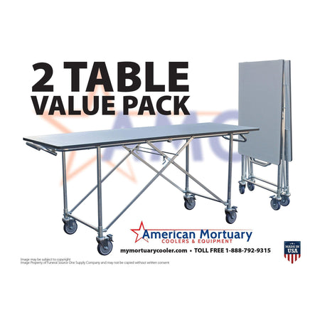 Folding Mortuary Dressing Table 2-Pack - Value Bundle