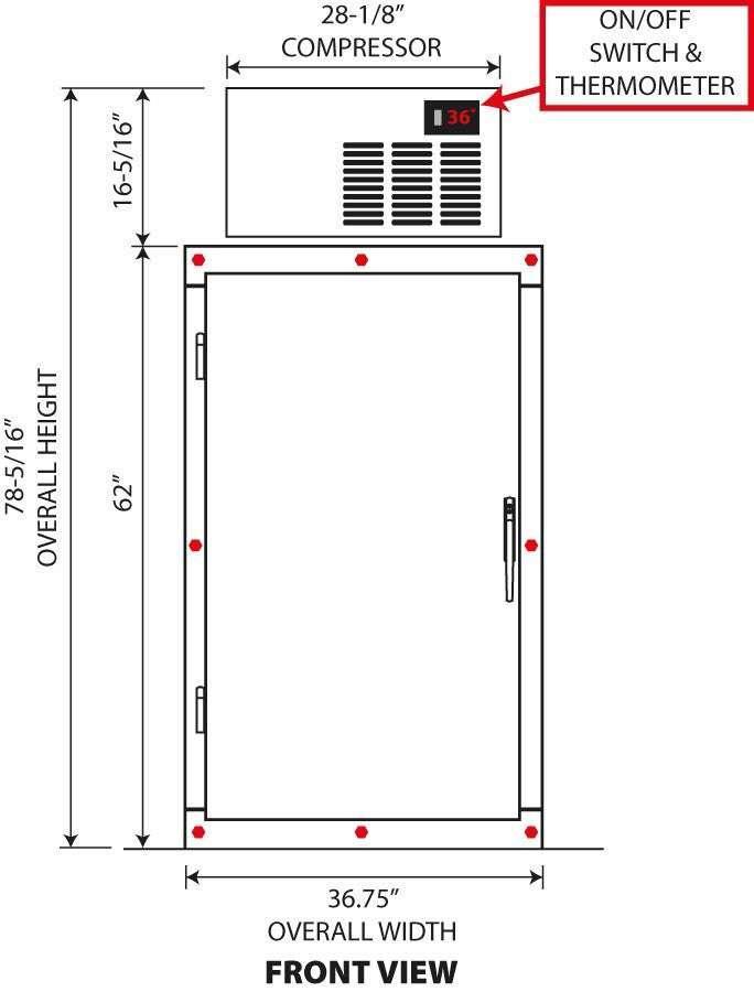 3 Body Mortuary Cooler AMC Model 3B with Interior Rolling Rack - American Mortuary Coolers & Equipments