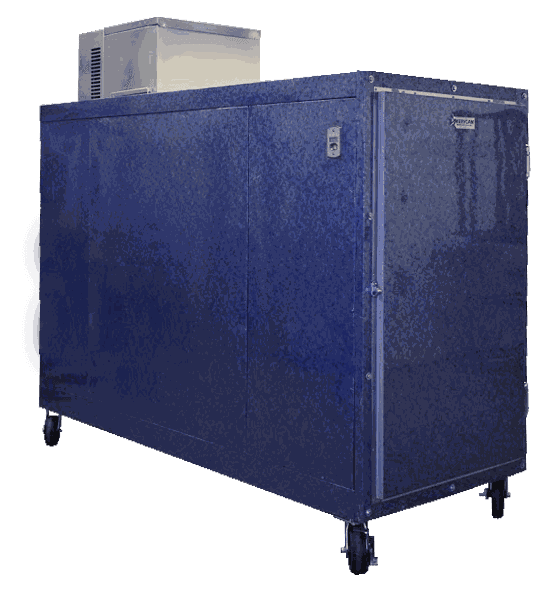 3 Body Mortuary Cooler AMC Model 3B with Interior Rolling Rack - American Mortuary Coolers & Equipments