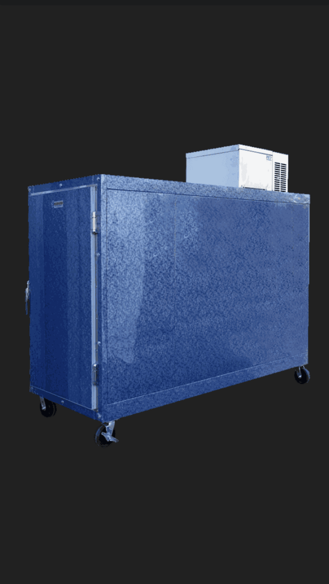 3 Body Mortuary Cooler AMC Model 3B with Interior Rolling Rack - American Mortuary Coolers & Equipments