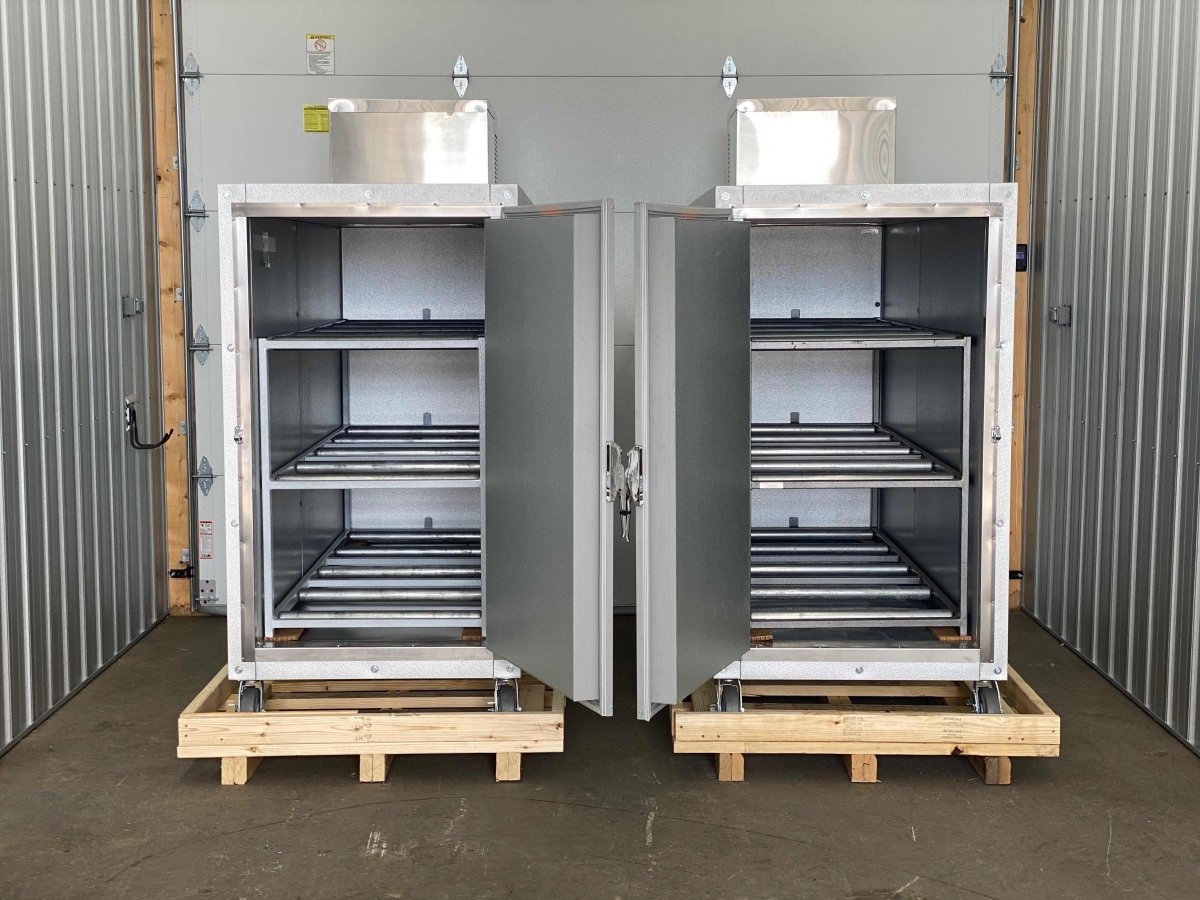3 Body Mortuary Cooler AMC Model 3B with Interior Rolling Rack - American Mortuary Coolers & Equipments