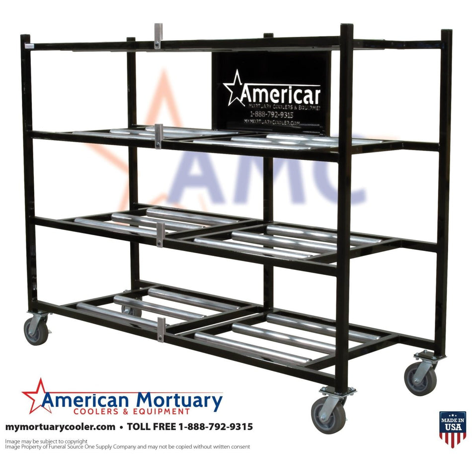 4 - Tier Side Loading Mortuary Rack - Model 2000 - 4TEL - American Mortuary Coolers & Equipments