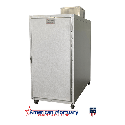 4-body mortuary cooler for funeral homes, 4BX, showing its capacity for multiple body storage.