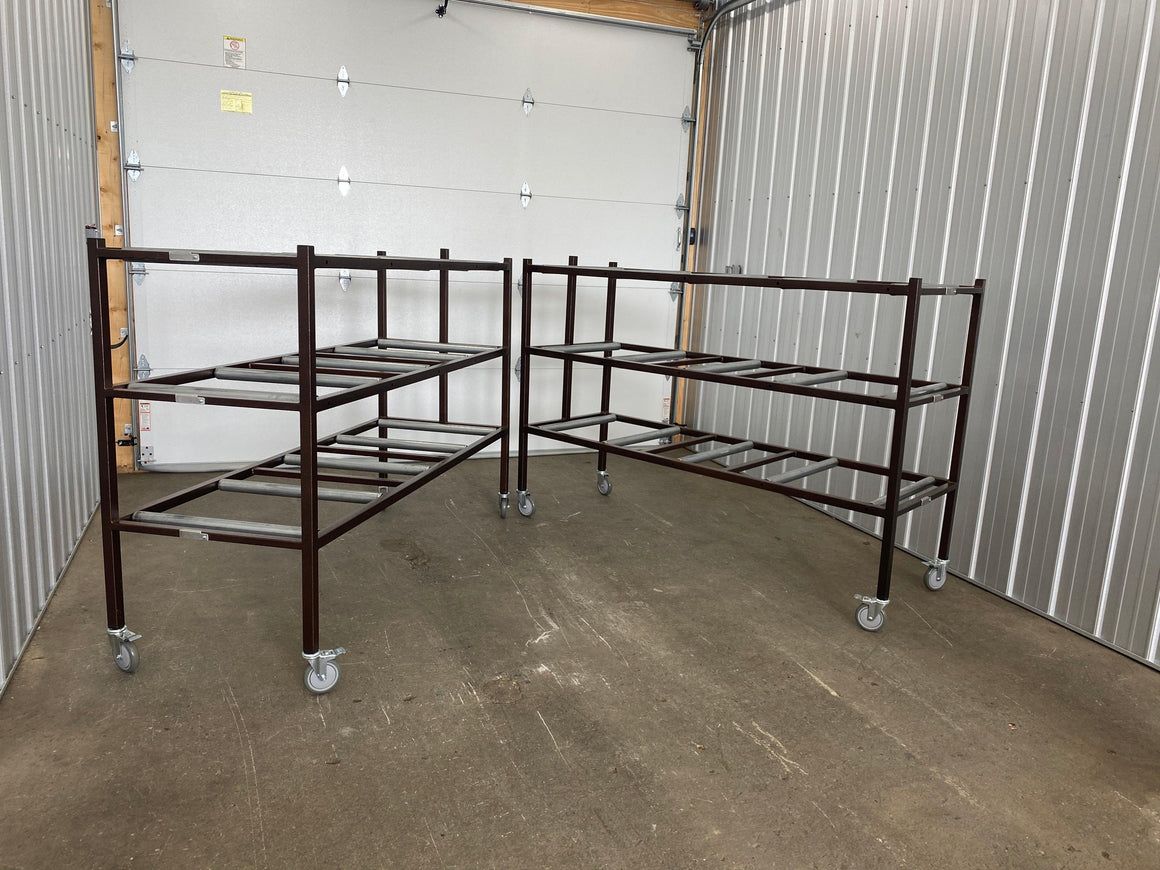 3 Tier End Loading Mortuary Roller Rack Model # AMC 3TEL - American Mortuary Coolers Powered by Funeral Source One Supply Company 