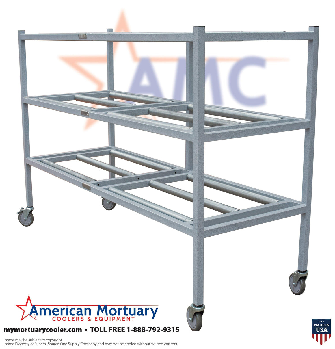 Image of cadaver storage rack, steel, custom sizes available.