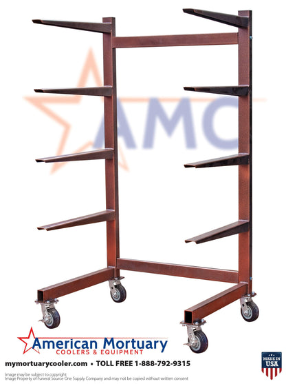 Premium 5-Tier Cantilever Mortuary Rack Model#5T-C Quick Deploy - American Mortuary Coolers Powered by Funeral Source One Supply Company 