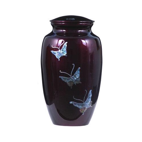 Urn Hand Crafted Butterflies - American Mortuary Coolers Powered by Funeral Source One Supply Company 