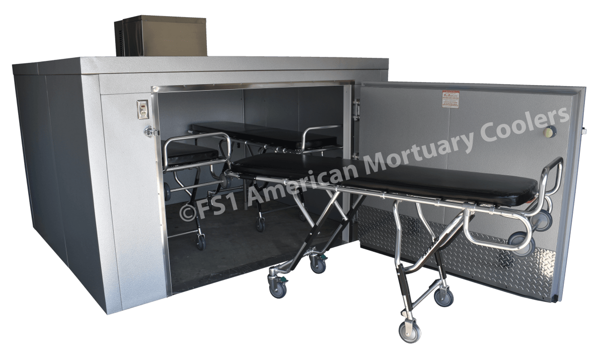 American Mortuary TR3 Triple Cot Roll - In Mortuary Cooler | 100% American - Made Body Storage | Plug & Play with 115V Power | Durable and Reliable - American Mortuary Coolers & Equipments