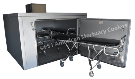 American Mortuary TR3 Triple Cot Roll - In Mortuary Cooler | 100% American - Made Body Storage | Plug & Play with 115V Power | Durable and Reliable - American Mortuary Coolers & Equipments