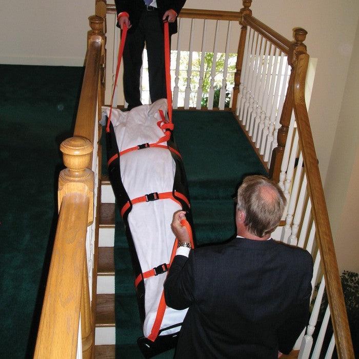 Compact and professional First Call EVAC Sled for mortuary and emergency use, built by American Mortuary Coolers & Equipment.