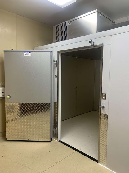 Affordable 10x10 walk-in mortuary cooler, a versatile and reliable solution for body storage in water cremation and multiple body facilities.