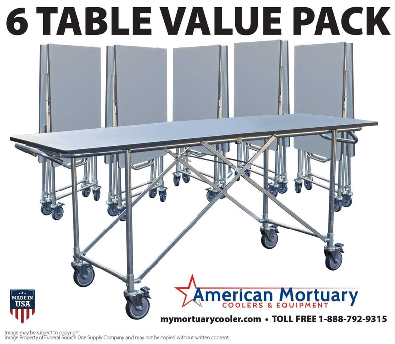 Mortuary Prep & Dressing Tables (6-Pack) | Durable