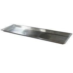 Three 23-inch mortuary trays shown fully equipping a 3-tier cantilever body storage rack.